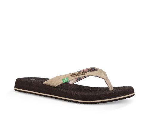 Sanuk Womens Yoga Paradise 2 Chocolate / Beige Flip Flops | OTLRSX371